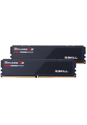 Пам'ять 16Gb x 2 (32Gb Kit) DDR5, 5600 MHz, G.Skill Ripjaws S5, Black, 40-40-40-89, 1.2V, з радіатором (F5-5600J4040C16GX2-RS5K)