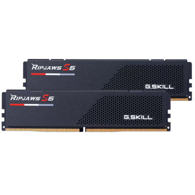 Пам'ять 16Gb x 2 (32Gb Kit) DDR5, 5600 MHz, G.Skill Ripjaws S5, Black, 40-40-40-89, 1.2V, з радіатором (F5-5600J4040C16GX2-RS5K)