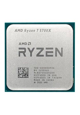 Процесор AMD (AM4) Ryzen 7 5700X, Tray, 8x3.4 GHz (Turbo Boost 4.6 GHz), L3 32Mb, Zen 3, 7 nm, TDP 65W, розблокований множник (100-000000926)