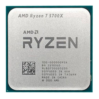Процесор AMD (AM4) Ryzen 7 5700X, Tray, 8x3.4 GHz (Turbo Boost 4.6 GHz), L3 32Mb, Zen 3, 7 nm, TDP 65W, розблокований множник (100-000000926)