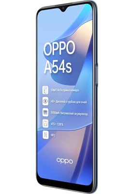 Смартфон Oppo A54s Crystal Black, 2 NanoSim, 6.52" (1600х720), MediaTek Helio G35 8x2.3GHz, RAM 4GB, ROM 128GB, Wi-Fi, BT, LTE, 4 Cam, Li-Ion 5000 mAh, Android 11