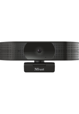 Веб-камера Trust Teza 4K Ultra HD, Black, 3840x2160 / 30 fps, USB, вбудований мікрофон, автофокус, автоматичний баланс білого, універсальне кріплення + тринога, 2 м (24280)