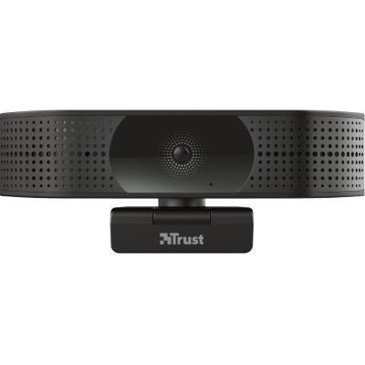 Веб-камера Trust Teza 4K Ultra HD, Black, 3840x2160 / 30 fps, USB, вбудований мікрофон, автофокус, автоматичний баланс білого, універсальне кріплення + тринога, 2 м (24280)