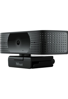 Веб-камера Trust Teza 4K Ultra HD, Black, 3840x2160 / 30 fps, USB, вбудований мікрофон, автофокус, автоматичний баланс білого, універсальне кріплення + тринога, 2 м (24280)
