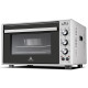 Електродуховка Castle CPE-40G Grey, 1300W, 40 л, конвекція, подвійне термостійке скло, підсвітка, схований нижній нагрівальний елемент, таймер, термостат, сховані регулятори, 2 емальовані протвеня та 1 решітка