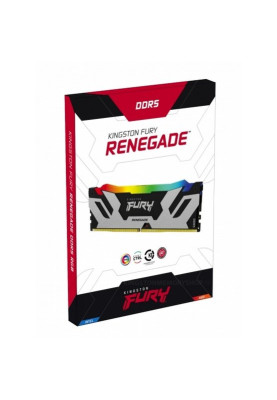 Пам'ять 16Gb x 2 (32Gb Kit) DDR5, 6000 MHz, Kingston Fury Renegade RGB, Black/Silver, 32-38-38, 1.35V, з радіатором (KF560C32RSAK2-32)