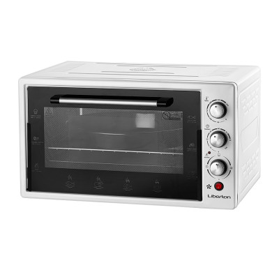 Електродуховка Liberton LEO-482 White, 1500W, 48 л, металевий корпус, таймер, 3 режими нагрівання, конвекція, внутрішнє підсвічування