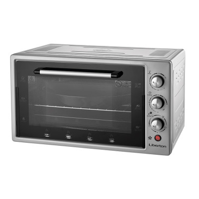 Електродуховка Liberton LEO-551 Grey, 1500W, 55 л, металевий корпус, таймер, 4 режими нагріву, конвекція, внутрішнє підсвічування