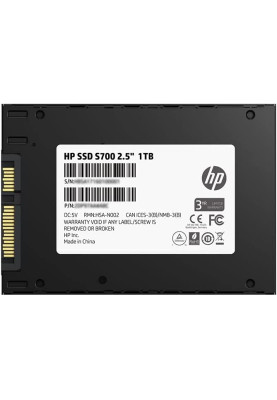 Твердотільний накопичувач 1Tb, HP S700, SATA3, 2.5", 3D TLC, 560/510 MB/s (6MC15AA)