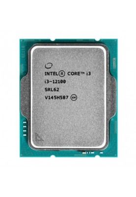 Процесор Intel Core i3 (LGA1700) i3-12100, Tray, 4x3.3 GHz (Turbo Boost 4.3 GHz, 8 потоків), UHD Graphics 730, L3 12Mb Smart Cache, Alder Lake, 10 nm, TDP 60W (CM8071504651012)