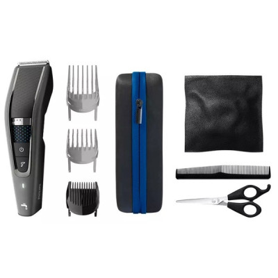 Машинка для стрижки Philips HC7650/15, Black, живлення від мережі та від акумулятора, діапазон налаштувань довжини від 0,5 до 28мм, 1 гребінець для бороди, 2 гребеня для волосся, довгий і короткий, можна мити під водою