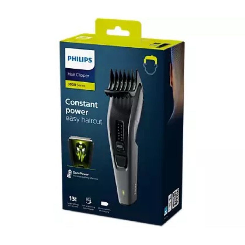 Машинка для стрижки Philips Hairclipper series 3000 HC3525/15, Black, живлення мережа/акумулятор, 2 насадка, 13 установок довжини