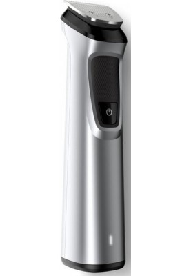 Тример Philips MG7715/15, Silver, 13 насадок, живлення від аккумулятора, ножі, що самозаточуються, вологе очищення, індикатор зарядки, стрижка вологого волосся, швидка зарядка