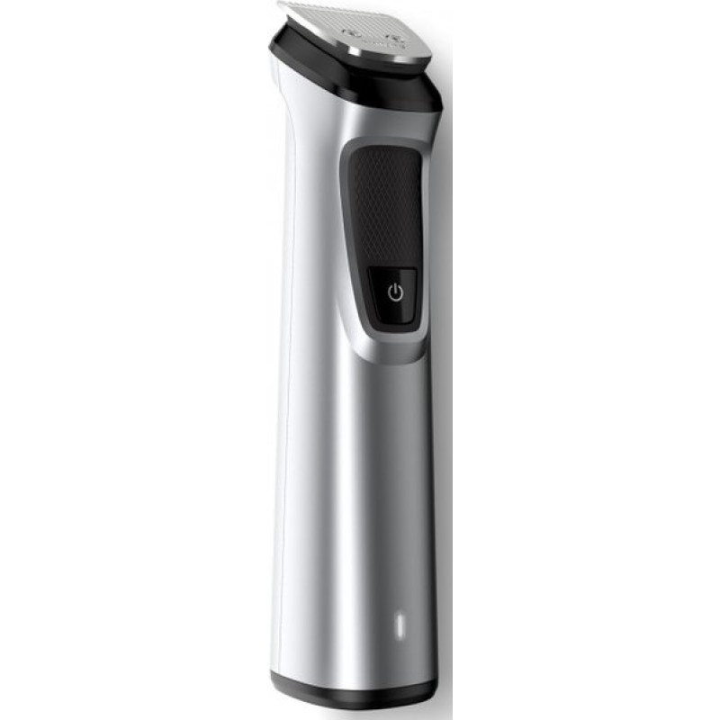Тример Philips MG7715/15, Silver, 13 насадок, живлення від аккумулятора, ножі, що самозаточуються, вологе очищення, індикатор зарядки, стрижка вологого волосся, швидка зарядка