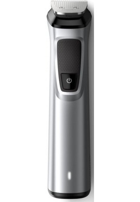 Тример Philips MG7715/15, Silver, 13 насадок, живлення від аккумулятора, ножі, що самозаточуються, вологе очищення, індикатор зарядки, стрижка вологого волосся, швидка зарядка