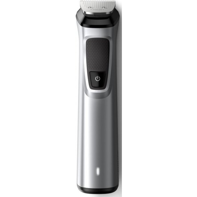 Тример Philips MG7715/15, Silver, 13 насадок, живлення від аккумулятора, ножі, що самозаточуються, вологе очищення, індикатор зарядки, стрижка вологого волосся, швидка зарядка