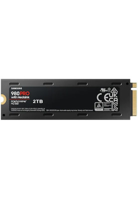 Твердотільний накопичувач M.2 2Tb, Samsung 980 Pro, PCI-E 4.0 x4, MLC 3-bit V-NAND, 7000/5000 MB/s, з радіатором (MZ-V8P2T0CW)