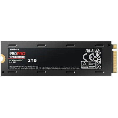 Твердотільний накопичувач M.2 2Tb, Samsung 980 Pro, PCI-E 4.0 x4, MLC 3-bit V-NAND, 7000/5000 MB/s, з радіатором (MZ-V8P2T0CW)