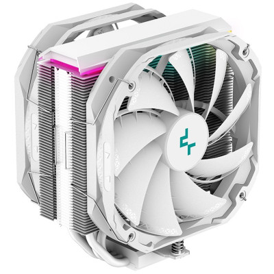 Кулер для процесора Deepcool AS500 PLUS White, алюминий, RGB LED, 2x140 мм PWM, для Intel 2066/2011/1366/1200/115x, AMD AMx/FMx