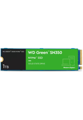 Твердотільний накопичувач M.2 1Tb, Western Digital Green SN350, PCI-E 3.0 x4, 3D QLC, 3200/2500 MB/s (WDS100T3G0C)