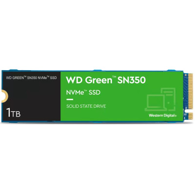 Твердотільний накопичувач M.2 1Tb, Western Digital Green SN350, PCI-E 3.0 x4, 3D QLC, 3200/2500 MB/s (WDS100T3G0C)