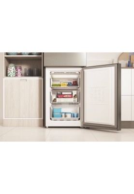 Холодильник Indesit INFC8 TI21X 0, Silver, двокамерний, No Frost, загальний об'єм 335L, корисний об'єм 231L/104L, A+, 191x60x68 см