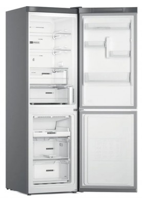 Холодильник Whirlpool W7X 82O OX, Silver, двокамерний, No Frost, загальний об'єм 335L, корисний об'єм 231L/104L, А++, 191x60x68 см