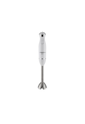 Блендер Liberton LHB-0802 White, 800W, занурювальний, 2 швидкості, аксесуари: вінчик для збивання, мірний стакан (600мл), чаша подрібнювача (1250мл), насадка-міксер із двома вінчиками, гаки для замішування тіста, насадка для пюре