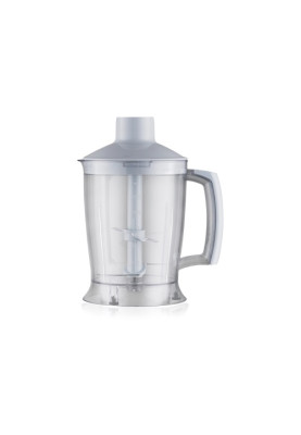 Блендер Liberton LHB-0802 White, 800W, занурювальний, 2 швидкості, аксесуари: вінчик для збивання, мірний стакан (600мл), чаша подрібнювача (1250мл), насадка-міксер із двома вінчиками, гаки для замішування тіста, насадка для пюре