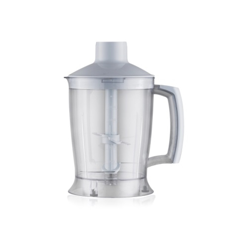 Блендер Liberton LHB-0802 White, 800W, занурювальний, 2 швидкості, аксесуари: вінчик для збивання, мірний стакан (600мл), чаша подрібнювача (1250мл), насадка-міксер із двома вінчиками, гаки для замішування тіста, насадка для пюре