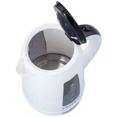 Електрочайник Liberton LEK-2001, White, 2000W, 2л, дисковий, пластик, автоматичне відключення при закипанні, фільтр від накипу знімний, LED-індикатор включення, відкриття кришки кнопкою