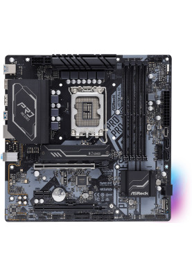 Мат.плата LGA1700, ASRock H670M Pro RS, H670, 4xDDR4, Int.Video(CPU), 4xSATA3, 2xM.2, 1xPCI-E 16x 4.0, 1xPCI-E 16x 3.0, 1xPCI-E 1x 3.0, 1xM.2 (Key E), ALC897, I219V, 10xUSB3.2/4xUSB2.0, HDMI/DP, CrossFire, MicroATX