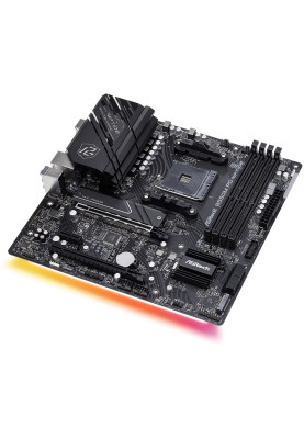 Мат.плата AM4 (B550) ASRock B550M PG Riptide, B550, 4xDDR4, Int.Video(CPU), 4xSATA3, 2xM.2, 2xPCI-E 16x 4.0, 1xPCI-E 1x 3.0, 1xM.2 (Key E), ALC897, RTL8125BG, 8xUSB3.2/6xUSB2.0, HDMI/DP, CrossFireX, MicroATX