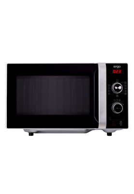 Мікрохвильова піч Ergo EM-2010, Black/Grey, 700W, 20 л, звичайна (соло), 5 рівнів потужності, поворотні пермикачі