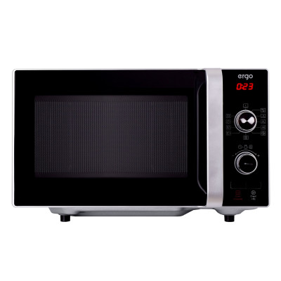 Мікрохвильова піч Ergo EM-2010, Black/Grey, 700W, 20 л, звичайна (соло), 5 рівнів потужності, поворотні пермикачі