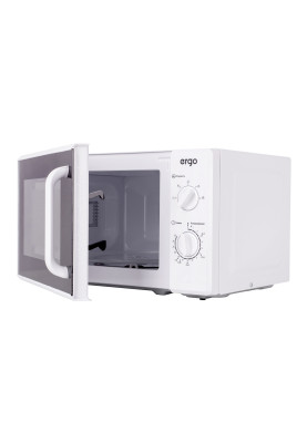 Мікрохвильова піч Ergo EM-2070, White, 700W, 20 л, звичайна (соло), 5 рівнів потужності, поворотні пермикачі