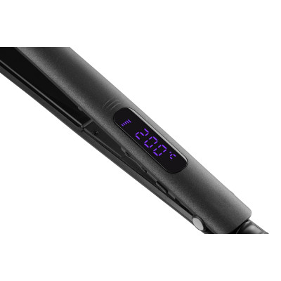 Випрямляч (Праска) для волосся Ardesto HS-615D, Black, 50W, 110-230°C, керамічне покриття нагрівального елементу, автовимкнення, шнур з обертанням на 360°, дисплей, електронне управління