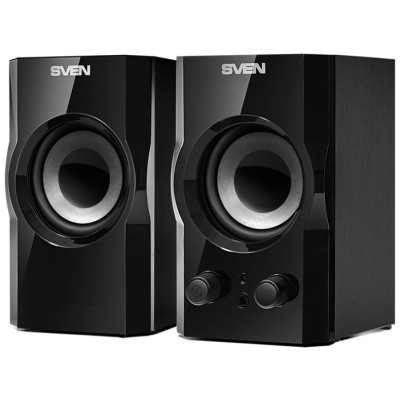 Колонки 2.0 Sven SPS-606 Black, 2 x 3 Вт, МДФ, живлення від мережі 220V, керування спереду