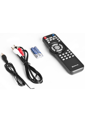 Колонки 2.1 REAL-EL M-570 Black, сателіти 2 x 14 Вт, сабвуфер 30 Вт, МДФ, Bluetooth, FM-тюнер, USB/SD, дисплей, живлення від мережі 220V, керування спереду + пульт ДК