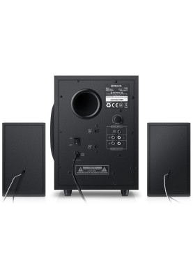 Колонки 2.1 REAL-EL M-580 Black, сателіти 2 x 14 Вт, сабвуфер 30 Вт, МДФ, Bluetooth, FM-тюнер, USB/SD, дисплей, живлення від мережі 220V, керування спереду + пульт ДК