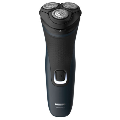 Електробритва Philips Shaver Series 1000 S1131/41 Black, роторна, сухе гоління, 3 плаваючі головки для гоління, 27 самозагострючих лез PowerCut, гнучкі головки 4D, система самоочищення, водонепроникний корпус, живлення акумулятор/мережа