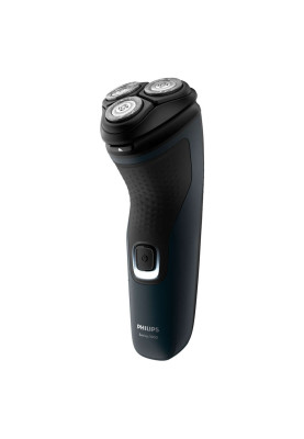 Електробритва Philips Shaver Series 1000 S1131/41 Black, роторна, сухе гоління, 3 плаваючі головки для гоління, 27 самозагострючих лез PowerCut, гнучкі головки 4D, система самоочищення, водонепроникний корпус, живлення акумулятор/мережа