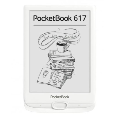 Електронна книга 6" PocketBook 617, Ink White, WiFi, 758x1024 (E Ink Carta), 512Mb/8Gb, 16 градацій сірого, 212 DPI, сенсорна панель, підсвічування екрана SMARTlight, microSD (до 32Gb), 1300 mAh, microUSB, 161.3x108x8 мм (PB617-D-CIS)