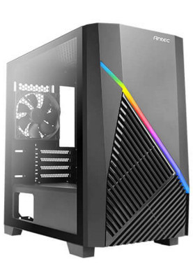 Корпус Antec DRACO 10 Black, Mini Tower, без БЖ, для Micro ATX/Mini ITX, 2xUSB 3.0, 1x120 мм Fan, бічна панель із загартованого скла (0-761345-80016-7)
