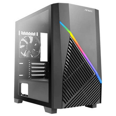 Корпус Antec DRACO 10 Black, Mini Tower, без БЖ, для Micro ATX/Mini ITX, 2xUSB 3.0, 1x120 мм Fan, бічна панель із загартованого скла (0-761345-80016-7)