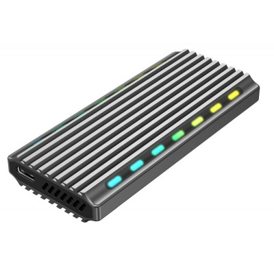 Кишеня зовнішня M.2 Gembird, Black, USB 3.1, формат M.2 шириною 22 мм: 2230, 2242, 2262, 2280, SATA та NVMe; підтримка ключів M-, B-, M+B, алюмінієвий корпус (EE2280-U3C-03)