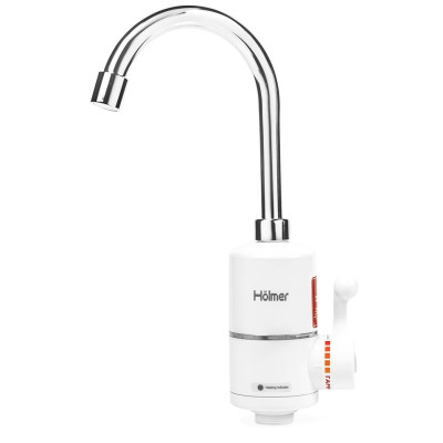 Водонагрівач проточний Holmer HHW-201, White, 3000W, механічне керування, IPX4, захист від включення без води, захист від перегріву