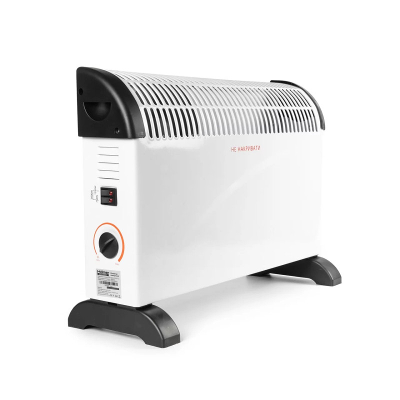 Конвектор електричний Holmer HCH-202W, White, 2000W, підлоговий, 25м2, механічне керування, захист IP20, захист від перегріву, терморегулятор