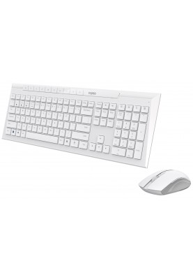 Комплект бездротовий Rapoo 8210M, White, Optical, Bluetooth+Wireless, клавіатура+миша
