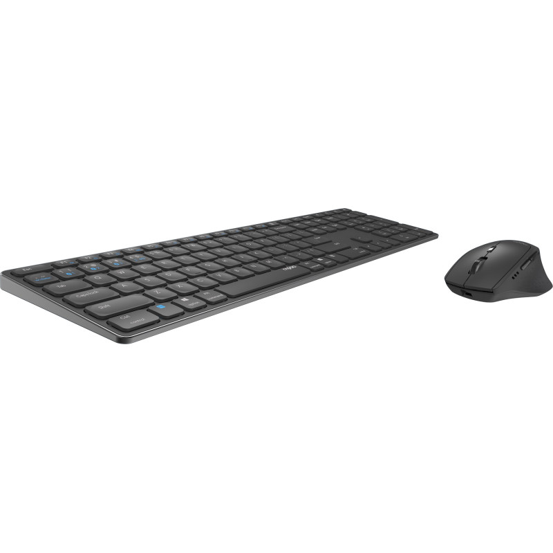 Комплект бездротовий Rapoo 9800M, Dark Grey, Optical, Bluetooth+Wireless, клавіатура+миша